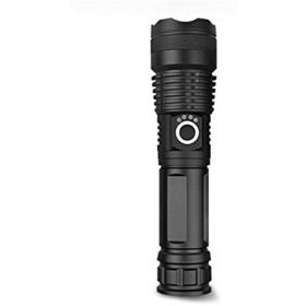 Flashlight LED Flashlight 500000 lumens The most powerful USB flashlight hunting light Portable handheld hunting light - Black