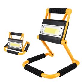 1Pack LED Working Light High Lumen Rechargeable Floodlight Portable Foldable Camping Light With 360¬∞ Rotation Stand - Yellow