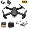 E88 Pro WIFI FPV Drone With Wide Angle HD 4K Camera Height Hold RC Foldable Quadcopter Drone Gift Toy - DualCamera 4K Black - 3 battery