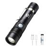 Ultra Bright LED Flashlight With T6 LED lamp beads Waterproof Torch Zoomable 4 lighting modes Multi-function USB charging - Package B-1200 mAh