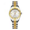 Women's Fashion Casual Quartz Watch Women's Business Stainless steel strap Calendar Watch - white Gold