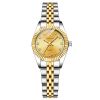 Women's Fashion Casual Quartz Watch Women's Business Stainless steel strap Calendar Watch - Gold