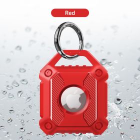 Waterproof Airtag Keychain Holder Case; Screw Full Cover Compatible For Apple Air Tag Tracker Key Ring Anti-Scratch Anti-Lost Cover - Red