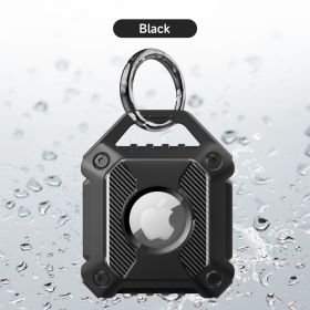 Waterproof Airtag Keychain Holder Case; Screw Full Cover Compatible For Apple Air Tag Tracker Key Ring Anti-Scratch Anti-Lost Cover - Black