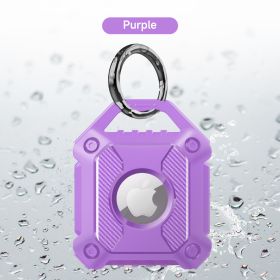 Waterproof Airtag Keychain Holder Case; Screw Full Cover Compatible For Apple Air Tag Tracker Key Ring Anti-Scratch Anti-Lost Cover - Purple