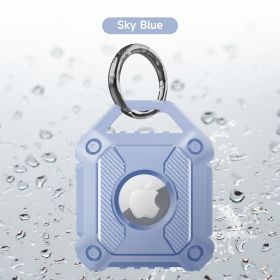 Waterproof Airtag Keychain Holder Case; Screw Full Cover Compatible For Apple Air Tag Tracker Key Ring Anti-Scratch Anti-Lost Cover - Sky Blue