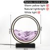 3D Moving Sand Art Table Lamp LED Craft Quicksand USB Cable Control Natural Landscape Flowing Sand Night Light Home Decor Gifts - Purple Sand EU - Chi