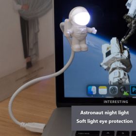 Portable USB Powered Night Light White Astronaut Shape Reading Desk Lamp DC 5V LED Light For Computer Laptop PC Lighting Space - white