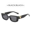 Retro Rectangle Sunglasses Women Brand Designer Vintage Small Frame Sun Glasses Ladies Classic Black Square Oculos De Sol - black - As Picture