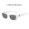 Retro Rectangle Sunglasses Women Brand Designer Vintage Small Frame Sun Glasses Ladies Classic Black Square Oculos De Sol - white - As Picture