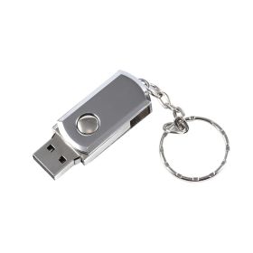 Rotatable Metal USB 2.0 Flash Drives 64GB Free Key Chain Pen Drive Silver Memory Stick Waterproof Storage Devices For Laptop - 64GB - Silver