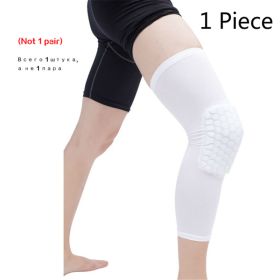 Basketball Knee Pads Protector Compression Sleeve Honeycomb Foam Brace Anti-collision Kneepad Fitness Gear Volleyball Support - White - S