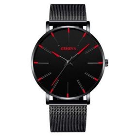 2022 Minimalist Men's Fashion Ultra Thin Watches Simple Men Business Stainless Steel Mesh Belt Quartz Watch relogio masculino - Mesh belt black black