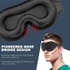 Travel 3D Eye Mask Sleep Soft Padded Shade Cover Rest Relax Sleeping Blindfold - Black