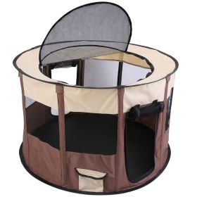 Foldable Playpen for Dog with Carry Bag Portable Travel Waterproof Indoor Outdoor Pet Cage Tent Detachable Upper Cover For Dog Cat Rabbit - M