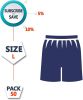 Disposable Exam Shorts Pack of 10 Adult SMS 35 GSM Shorts Large Dark Blue Poly Boxers with 1" Wide Elastic Waist Non-sterile Breathable Unisex Briefs