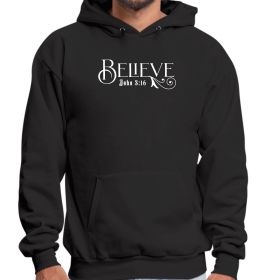 Believe John 3:16 Graphic Hoodie - Black