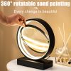 3D Moving Sand Art Table Lamp LED Craft Quicksand USB Cable Control Natural Landscape Flowing Sand Night Light Home Decor Gifts - Purple Sand EU - Chi