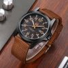 Men's Nylon Strap Quartz Watch Fashion Casual Round Hand Date Men's Watches - Black