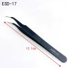 10pcs/set Anti-static ESD Stainless Steel Tweezers Maintenance Tools Industrial Precision Curved Straight Tweezers Repair Tools - 10pcs with bag