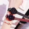 Women's Fashion Starry Sky Watches Magnet Buckle Mesh Belt Diamond Quartz Watch Women Dress Clock - Rose Gold