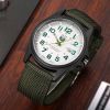 Men's Nylon Strap Quartz Watch Fashion Casual Round Hand Date Men's Watches - Black