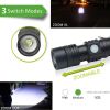 Ultra Bright LED Flashlight With T6 LED lamp beads Waterproof Torch Zoomable 4 lighting modes Multi-function USB charging - Package B-1200 mAh