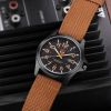 Men's Nylon Strap Quartz Watch Fashion Casual Round Hand Date Men's Watches - Coffee