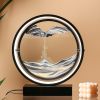 3D Moving Sand Art Table Lamp LED Craft Quicksand USB Cable Control Natural Landscape Flowing Sand Night Light Home Decor Gifts - Black White Sand EU