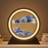 3D Hourglass LED Lamp 360¬∞ Moving Sand Art Table Lamp Sandscapes Quicksand Night Light Living Room Accessories Home Decor Gifts - Black-Purple 24CM -