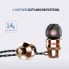 3.5mm Wired Headphones for Android Ios Xiaomi Portable Stereo Music in-Ear Sports Earphone with Mic Handsfree Call Phone - Golden