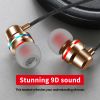 3.5mm Wired Headphones for Android Ios Xiaomi Portable Stereo Music in-Ear Sports Earphone with Mic Handsfree Call Phone - Golden