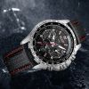 Men's Watch Men Waterproof Luminous Quartz Watch leather Strap Calendar Watch - Black