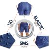 Disposable Exam Shorts Pack of 10 Adult SMS 35 GSM Shorts Large Dark Blue Poly Boxers with 1" Wide Elastic Waist Non-sterile Breathable Unisex Briefs