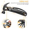 12 in 1 Hammer Multitool Portable Stainless Steel Mini Hammer Survival Tool Camping Gear Unique Gifts for Dad Husband Brother Boyfriend - Black