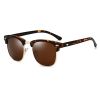 Polarized Sunglasses Men Women Brand Design Eye Sun Glasses Women Semi Rimless Classic Men Sunglasses Oculos De Sol UV400 - brown - As Picture