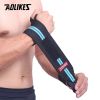 AOLIKES 1 PCS Wristband Wrist Support Weight Lifting Gym Training Wrist Support Brace Straps Wraps Crossfit Powerlifting - Black with Grey