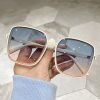 Fashion Square Sunglasses Woman Retro Vintage Gradient Sun Glasses Female Clear Lens Black White Designer Oculos De Sol UV400 - White - As Picture