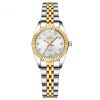 Women's Fashion Casual Quartz Watch Women's Business Stainless steel strap Calendar Watch - silver Gold