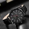 1pc Men's Nylon Business Watch Fashion Casual Round Hands Quartz Watch 3pc Bracelet - Black gold