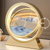 3D Hourglass LED Lamp 360¬∞ Moving Sand Art Table Lamp Sandscapes Quicksand Night Light Living Room Accessories Home Decor Gifts - Gold--Blue 29CM - C