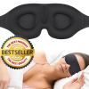 Travel 3D Eye Mask Sleep Soft Padded Shade Cover Rest Relax Sleeping Blindfold - Black