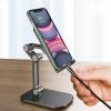 Three Sections Foldable Desk Mobile Phone Holder For iPhone iPad Tablet Flexible Table Desktop Adjustable Cell Smartphone Stand - white