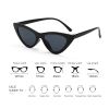 Sexy Cat Eye Triangle Sunglasses Retro Female Eyewear UV400 Sun Glasses Polarized Streetwear Trending Fashion Ladies Glasse - black - As Picture