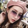 Vintage Fashion 2021 New Sunglasses Rimless Frameless Rectangle Shades Gradient UV400 Summer Traveling Sun Glasses for Women - blue - As Picture