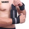 AOLIKES 1 PCS Wristband Wrist Support Weight Lifting Gym Training Wrist Support Brace Straps Wraps Crossfit Powerlifting - Black with Grey