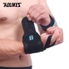 AOLIKES 1 PCS Wristband Wrist Support Weight Lifting Gym Training Wrist Support Brace Straps Wraps Crossfit Powerlifting - Black with Grey