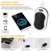 Portable Hand Warmer 10000mAh Power Bank Rechargeable Pocket Warmer Double Sided Heating 3 Temperature Adjustment - Black