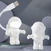 Portable USB Powered Night Light White Astronaut Shape Reading Desk Lamp DC 5V LED Light For Computer Laptop PC Lighting Space - white