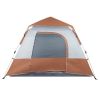 240*240*150cm Spring Quick Opening Four-Person Family Tent Camping Tent Brown - as picture